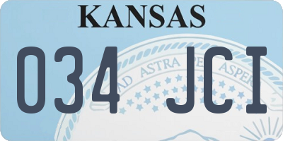 KS license plate 034JCI