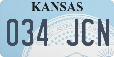 KS license plate 034JCN