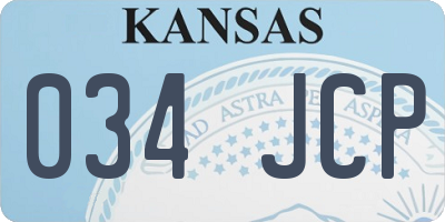 KS license plate 034JCP
