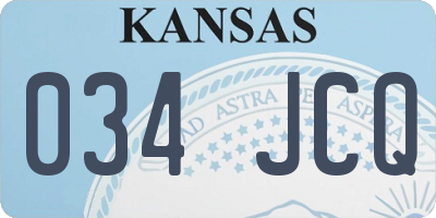 KS license plate 034JCQ
