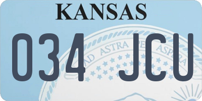 KS license plate 034JCU