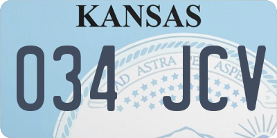 KS license plate 034JCV