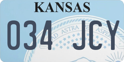 KS license plate 034JCY