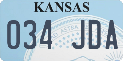 KS license plate 034JDA