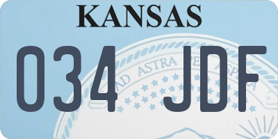 KS license plate 034JDF