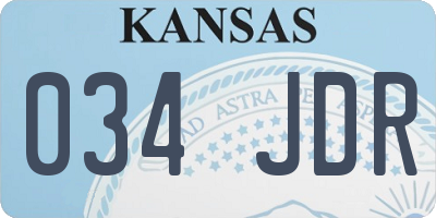 KS license plate 034JDR