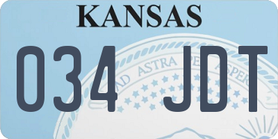 KS license plate 034JDT