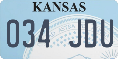 KS license plate 034JDU
