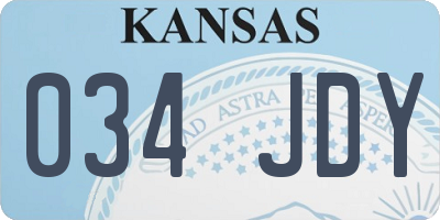KS license plate 034JDY