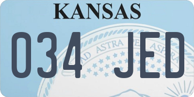KS license plate 034JED