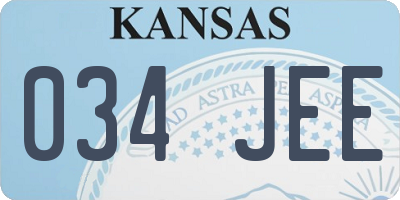 KS license plate 034JEE