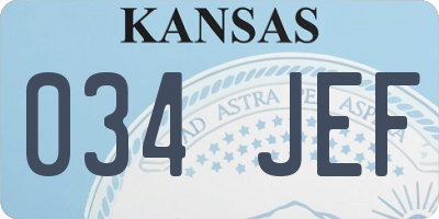 KS license plate 034JEF