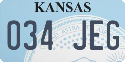 KS license plate 034JEG
