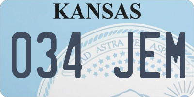 KS license plate 034JEM