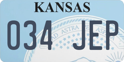 KS license plate 034JEP