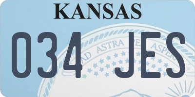 KS license plate 034JES