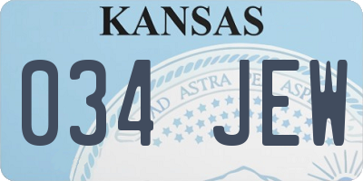 KS license plate 034JEW