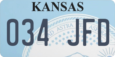 KS license plate 034JFD