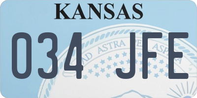 KS license plate 034JFE