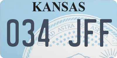 KS license plate 034JFF