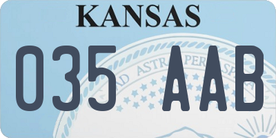 KS license plate 035AAB