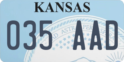 KS license plate 035AAD