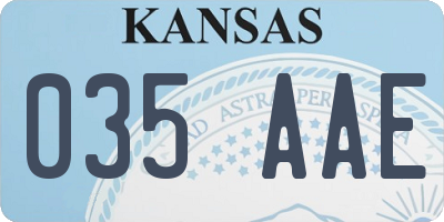 KS license plate 035AAE