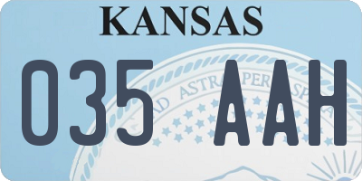 KS license plate 035AAH