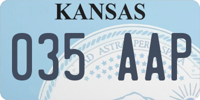 KS license plate 035AAP