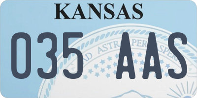 KS license plate 035AAS