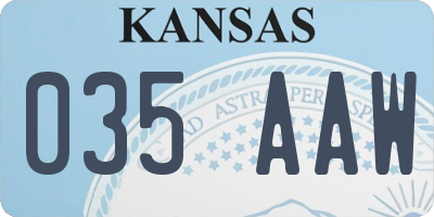 KS license plate 035AAW