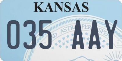 KS license plate 035AAY