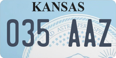 KS license plate 035AAZ
