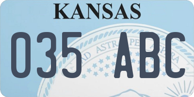 KS license plate 035ABC