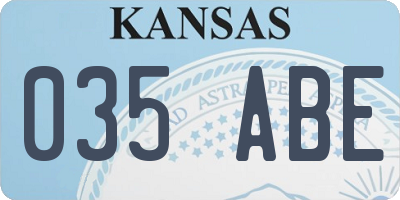 KS license plate 035ABE