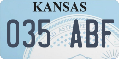 KS license plate 035ABF