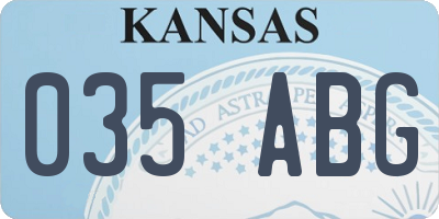 KS license plate 035ABG