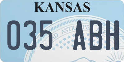 KS license plate 035ABH