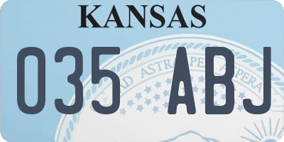 KS license plate 035ABJ