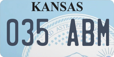 KS license plate 035ABM