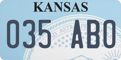 KS license plate 035ABO