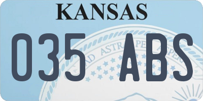 KS license plate 035ABS