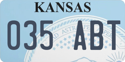 KS license plate 035ABT