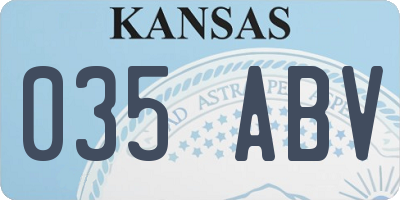 KS license plate 035ABV