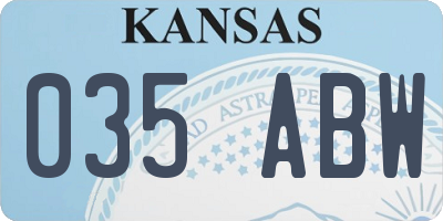 KS license plate 035ABW