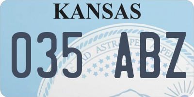 KS license plate 035ABZ