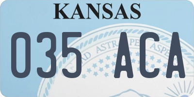 KS license plate 035ACA