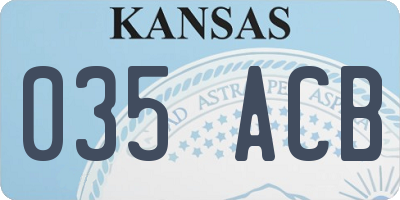 KS license plate 035ACB