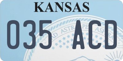 KS license plate 035ACD