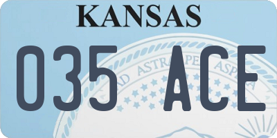 KS license plate 035ACE